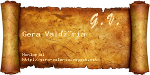 Gera Valéria névjegykártya